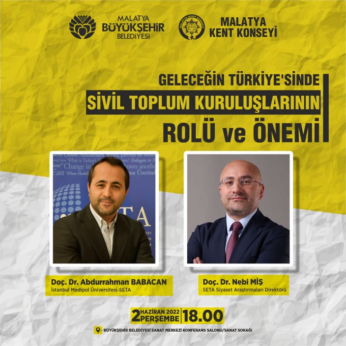 "Geleceğin Türkiye'sinde Sivil Toplum Kuruluşlarının Rolü ve Önemi" konulu panelimizi onurlandırmanızı dileriz.