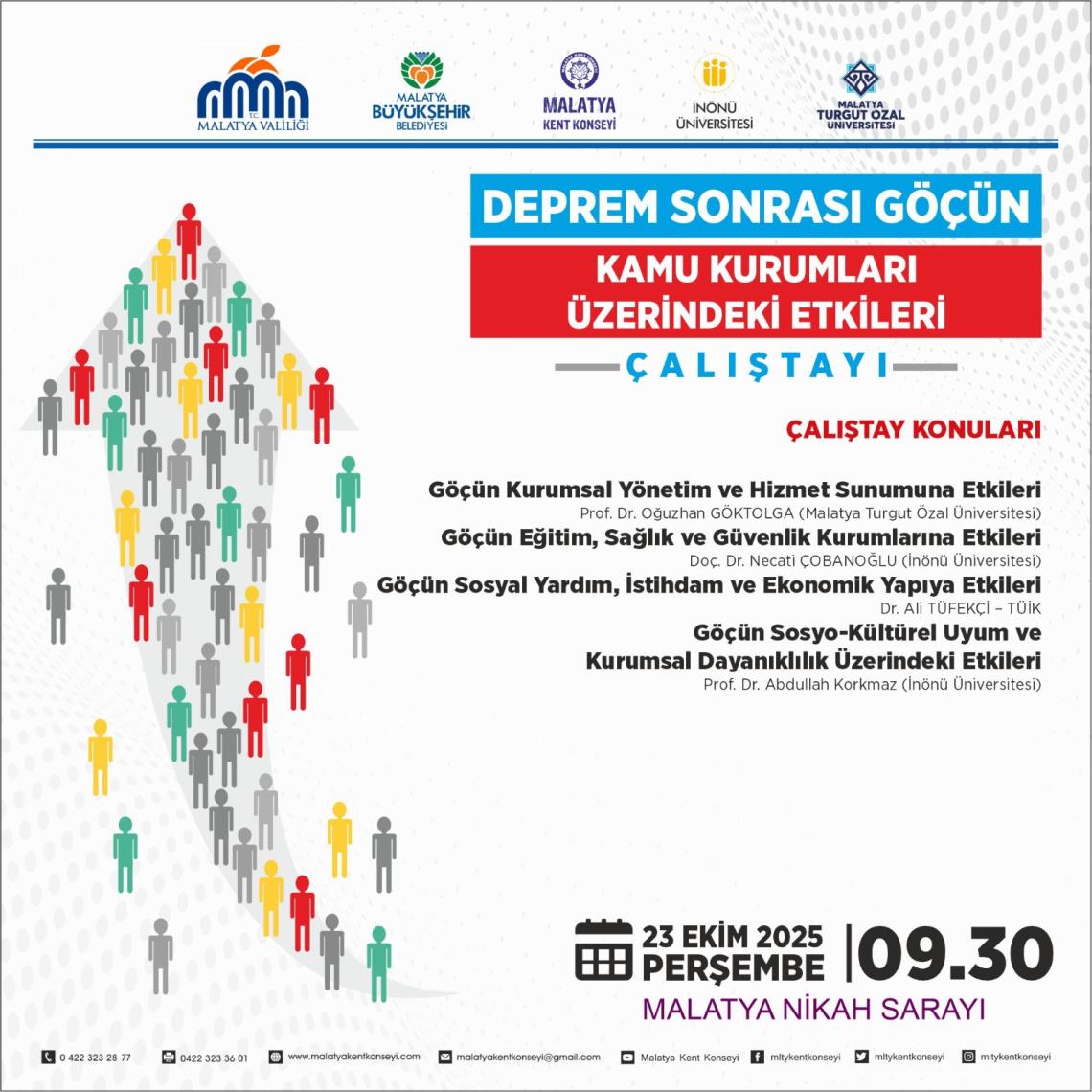 Malatya Kent Konseyi “Deprem Sonrası Göçün Kamu Kurumları Üzerindeki Etkileri Çalıştayı” Düzenliyor